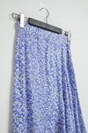Viscose Fabric Midi Straight Floral Print Women'S Skirt - Lilac