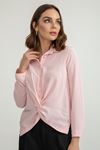 Jesica Fabric Long Sleeve Classical Button Front Women'S Shirt - Light Pink