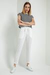 Linen Aerobin Fabric Ankle Length Wide Women'S Trouser - Ecru