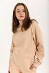 Third Knit With Wool İnside Fabric Roll Neck Comfy Women'S Set 2 Pieces - Light Brown