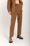 шерстяная ткань длинный джоггеры женские брюки - Светло коричневый