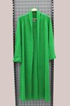 Triko Kumaş Uzun Kol Uzun Boy Kadın Hırka-Yeşil