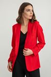 полиэстер ткань длинный рукав шалевый воротник женский пиджак - Kрасный