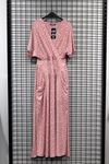Viscose Fabric V-Neck Full Fit Bodice Waist Women Dress - Light Pink