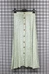 Viscose Fabric Straight Crispy Floral Print Women'S Skirt - Mint