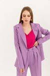 Atlas Fabric Long Sleeve Oversize Women Jacket-Lilac