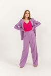 Atlas Fabric Long Sleeve Comfy Women Palazzo Trouser-Lilac