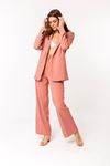 Atlas Fabric Hip Heigth Full Fit Single Button Women Jacket-Rose