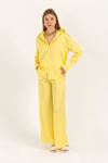 Eva Satin Fabric Long Comfy Women Trouser-Yellow