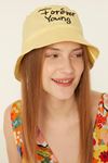 Forever Young Nakışlı Bucket Şapka-Sarı