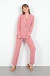 атлас ткань классические женские брюки-Светло розовый