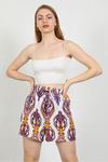 Viscon Fabric Ethnic Pattern Women Shorts-Lilac