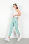 Licra Fabric Ankle Length Elastic Waist Jogger Women'S Trouser - Mint