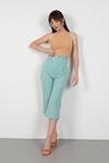 Atlas Fabric 3/4 Short Wide Wide Leg Women'S Trouser - Mint