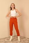 Quilted Fabric Long Sleeve Below The Hips Oversize Women'S Trouser - Cinnamon 