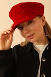 Suede Women's Cap-Red