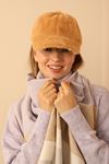 Женская кепка из плюшевой ткани-Светло коричневый