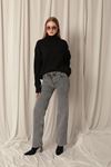Denim Kumaş Wide Leg Kadın Antrasit Kot Pantolon