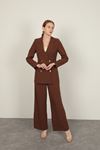 Crep Fabric Women's Jacket-Coffee