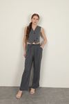 Polyviscon Fabric Anthracite Women's Vest Set