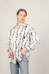 Jesica Fabric Patterned Women's Shirt-Black