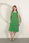 Viscose Fabric Patterned Dress-Green