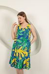 Viscose Fabric Patterned Dress-Green