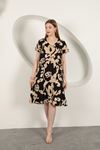 Viscose Fabric Patterned Dress-Black