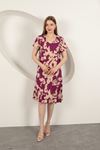 Viscose Fabric Patterned Dress-Purple