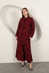 Viscose Fabric Patterned Women's Suit-Navy Blue