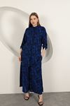 Viscose Fabric Patterned Women's Suit-Sax