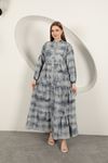 Viscose Fabric Denim Effect Women's Dress-Blue