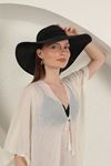 Straw Bow Women's Hat-Black