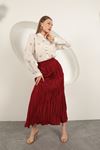 Modal Fabric Bow Patterned Suit-Burgundy