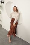 Modal Fabric Bow Patterned Suit-Brown