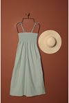 Knitted Fabric Suspender Dress-Mint