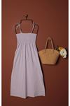 Knitted Fabric Gipel Strap Dress-Lilac