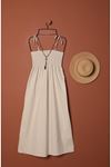 Knitted Fabric Strap Dress-Stone