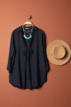 Tree Bark Fabric Kimono-Navy Blue
